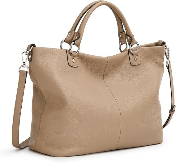 Soft Leather Tote Handbag – Convertible Satchel for Women